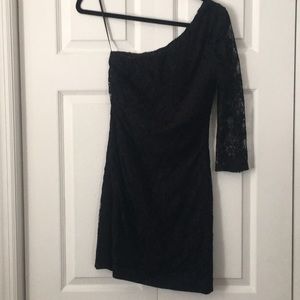 Black one sleeve dress from Express.